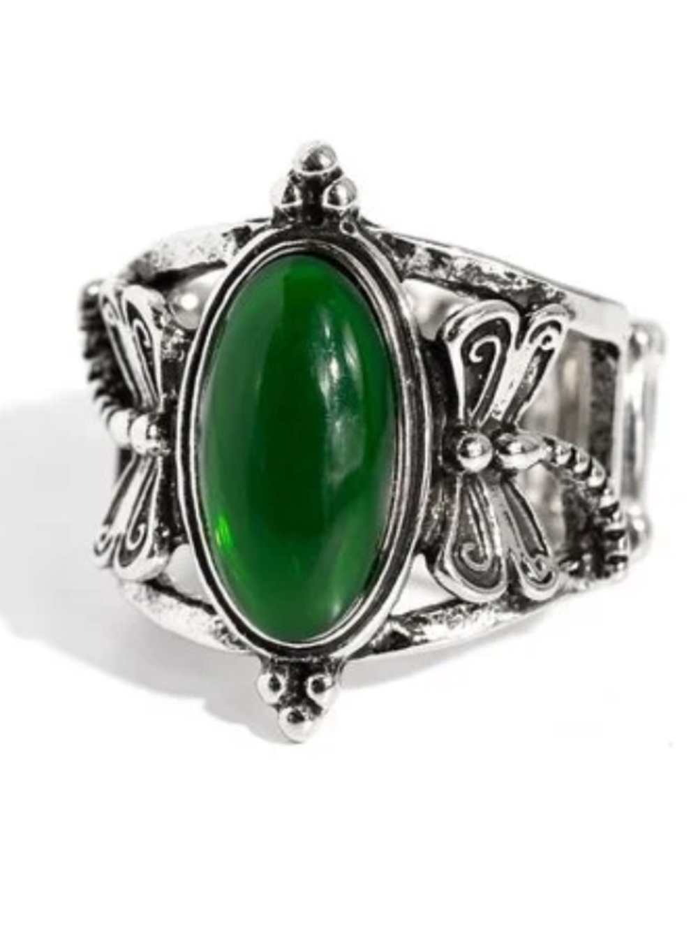 💚🟢💚 “DANCE OF THE DRAGONFLIES” GREEN CABOCHON RING ~ PAPARAZZI❗️ 💚🟢💚